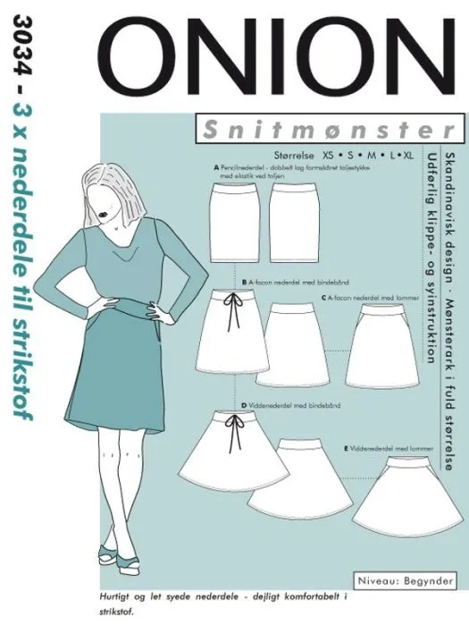 3034 ONION Schnittmuster Jerseyröcke XS-XL EASY!