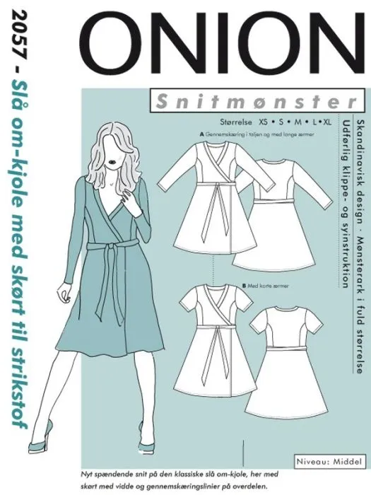 2057 ONION Schnittmuster Jersey-Wickelkleid XS-XL