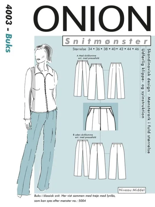 4003 ONION Schnittmuster Basic-Hose 34-46