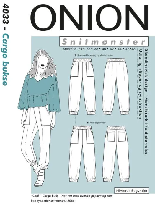 4033 ONION Schnittmuster Cargo-Hose 34-48 EASY!