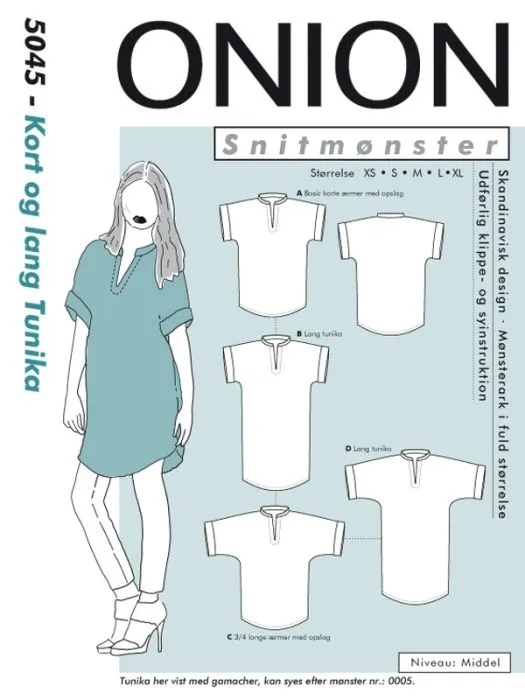 5045 ONION Schnittmuster Tunika oversized XS-XL