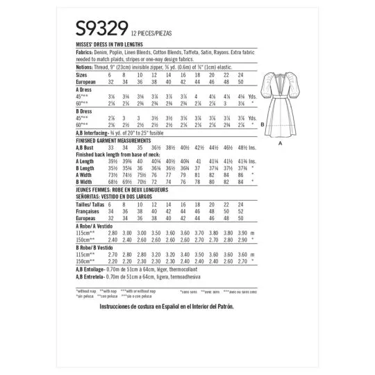 9329 Simplicity Schnittmuster Designer-Kleid