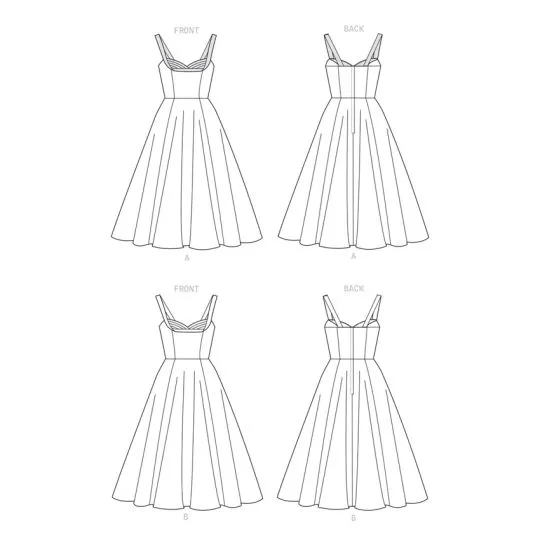 9284 Simplicity Schnittmuster Sweetheart Neckline Dress
