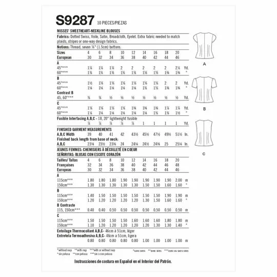 9287 Simplicity Schnittmuster Vintage Bluse EASY!