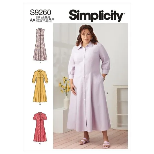 9260 Simplicity Schnittmuster Hemdblusenkleid