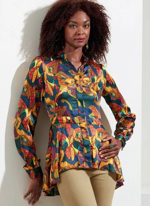 V1875 VOGUE Schnittmuster Peplum Bluse