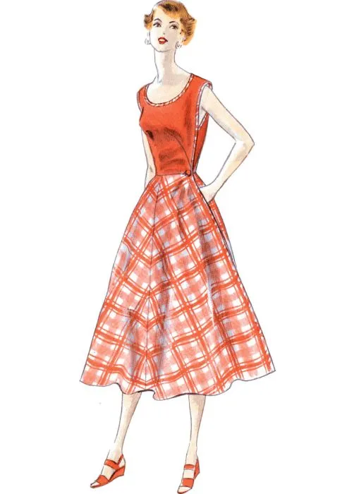 V1864 VOGUE Schnittmuster Vintage Kleid 50er Jahre