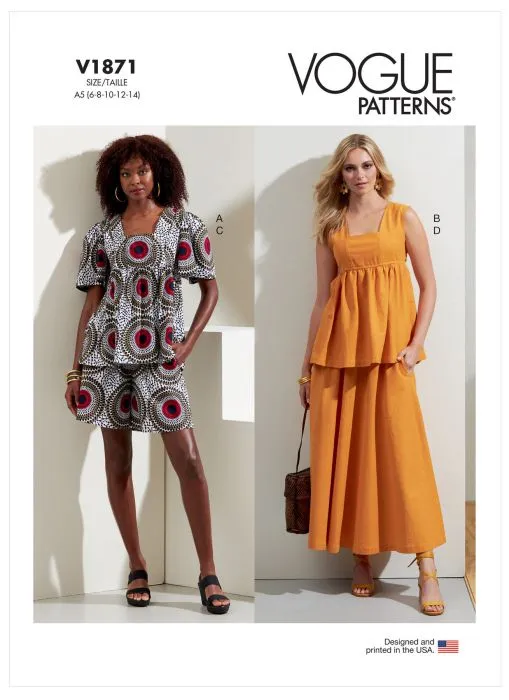 V1871 VOGUE Schnittmuster Sommer-Kombination EASY!