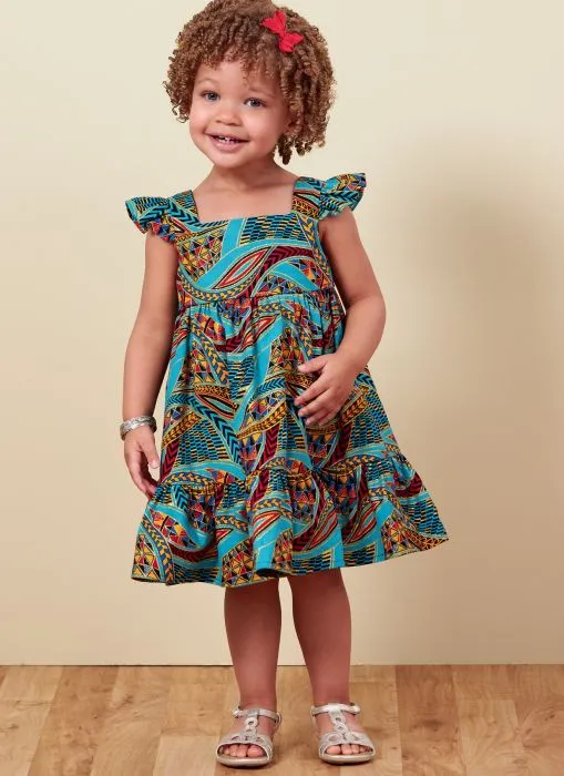 B6885 Butterick Schnittmuster Kleid für Kleinkinder