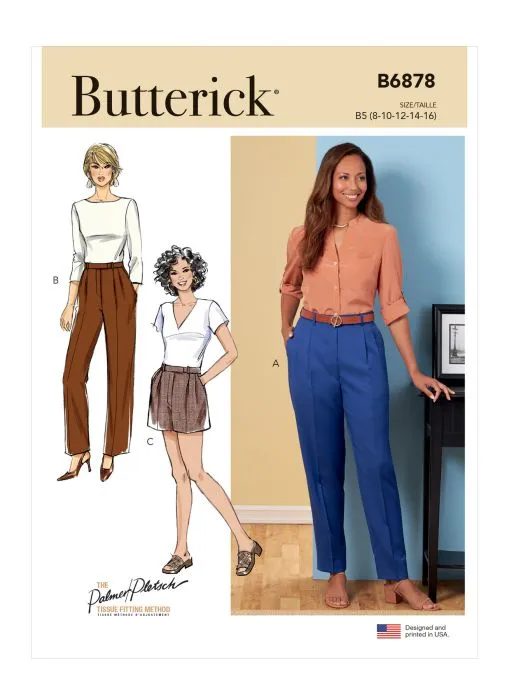 B6878 Butterick Schnittmuster Designer Hose Shorts