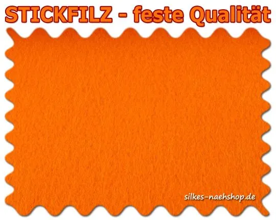 Stickfilz waschbar fest 1mm - orange - 20cmx90cm