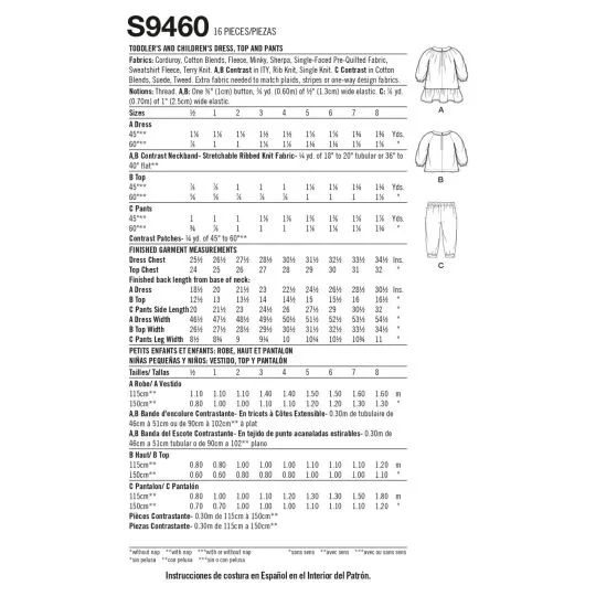 9460 Simplicity Schnittmuster Kinder-Kombination
