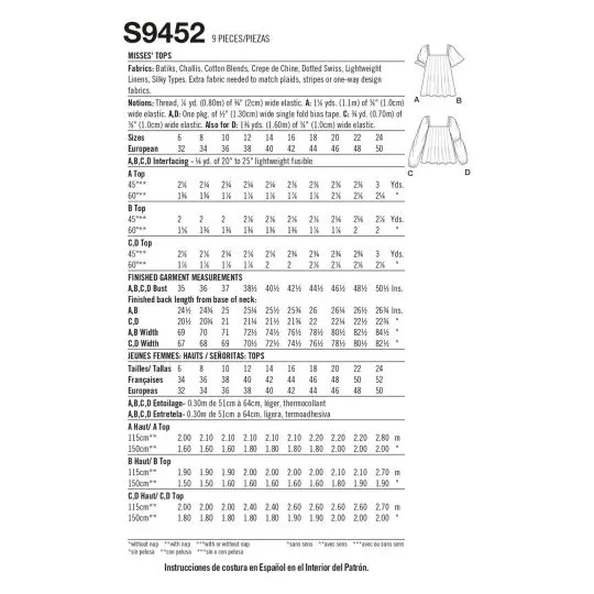 9452 Simplicity Schnittmuster Blusenshirt EASY!