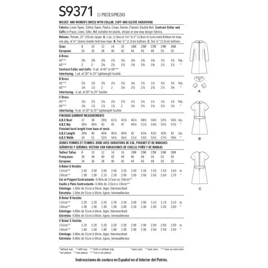 9371 Simplicity Schnittmuster Vintage Kleid 60er Jahre