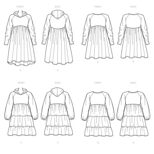 9380 Simplicity Schnittmuster Sweatshirtkleider EASY!