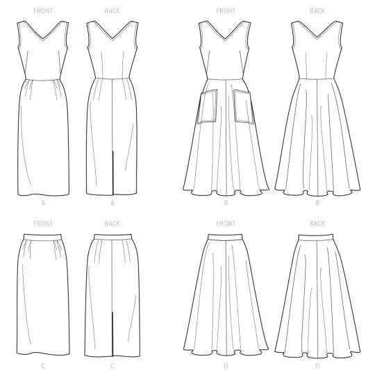 9449 Simplicity Schnittmuster Retro Kleid Rock 60er Jahre