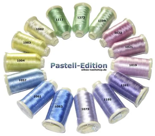 Maschinenstickgarn Set RAYON PASTELL-EDITION 15x1000m