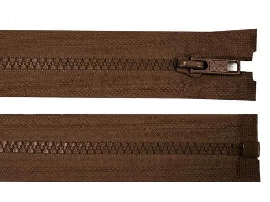 Reißverschluß teilbar Kunststoff 75cm braun