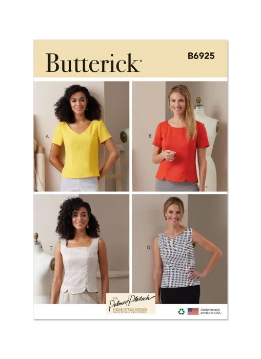 B6925 Butterick Schnittmuster Designer-Blusen Top
