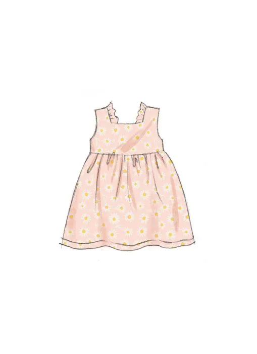 B6950 Butterick Schnittmuster Baby-Kombination für Mädchen