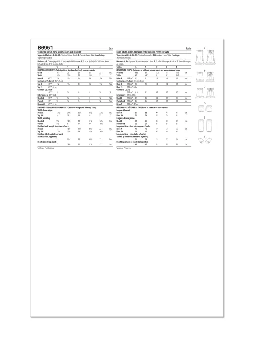 B6951 Butterick Schnittmuster Kleinkind-Kombination