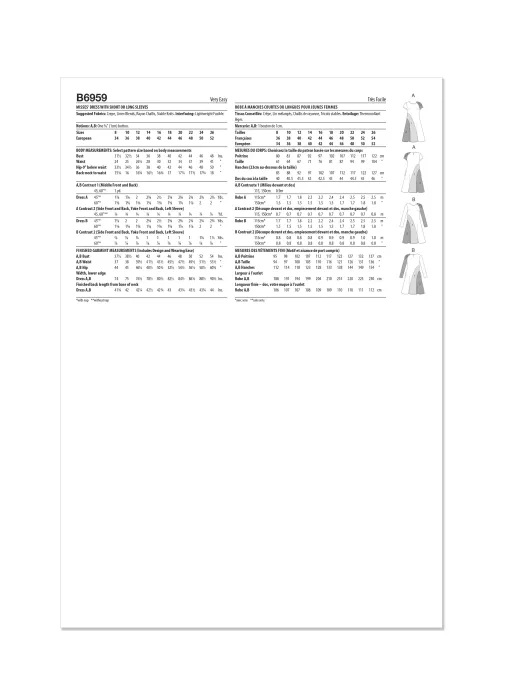 B6959 Butterick Schnittmuster Ganzjahreskleid EASY!