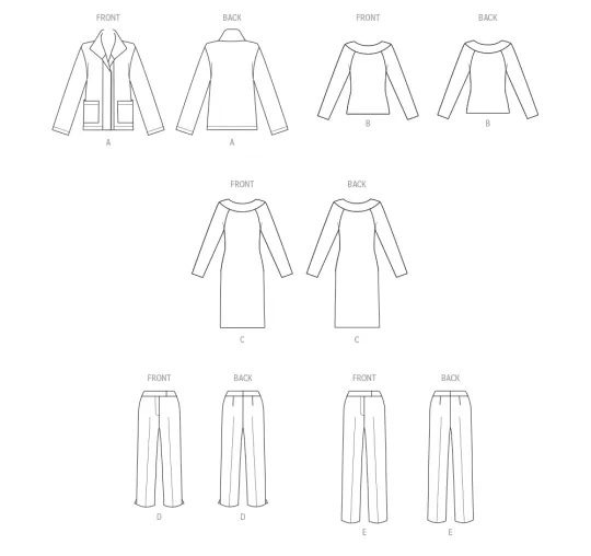 B6975 Butterick Schnittmuster Designer Kombination