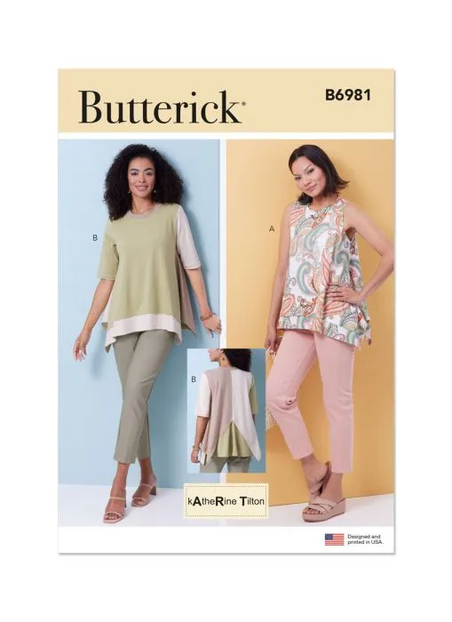 B6981 Butterick Schnittmuster Designer Shirt Top
