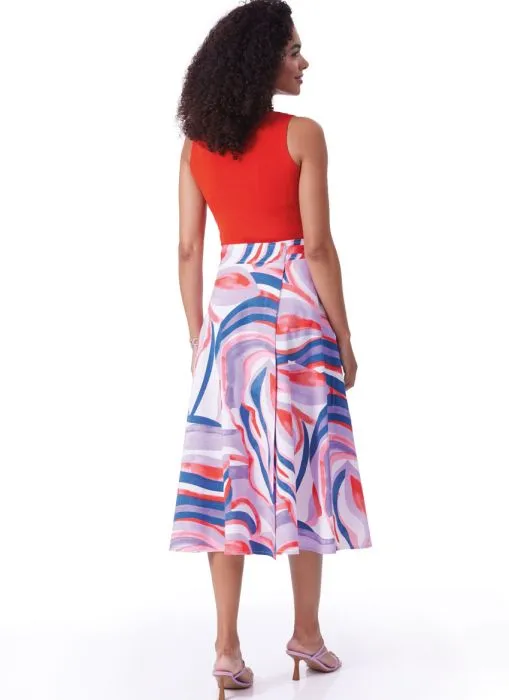 B6986 Butterick Schnittmuster Retro Wickelrock 70er-Jahre