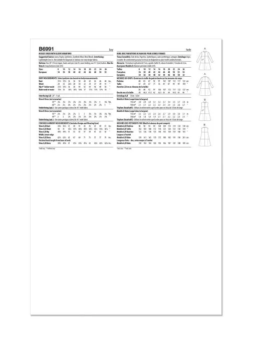 B6991 Butterick Schnittmuster 60er Jahre Vintagekleid