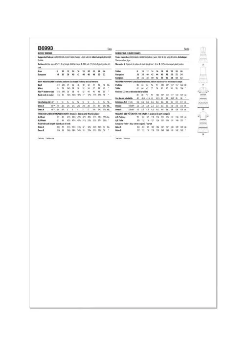 B6993 Butterick Schnittmuster Kleid Maxikleid