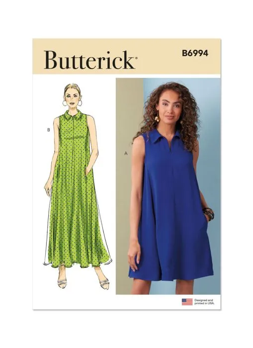 B6994 Butterick Schnittmuster ärmelloses Kleid