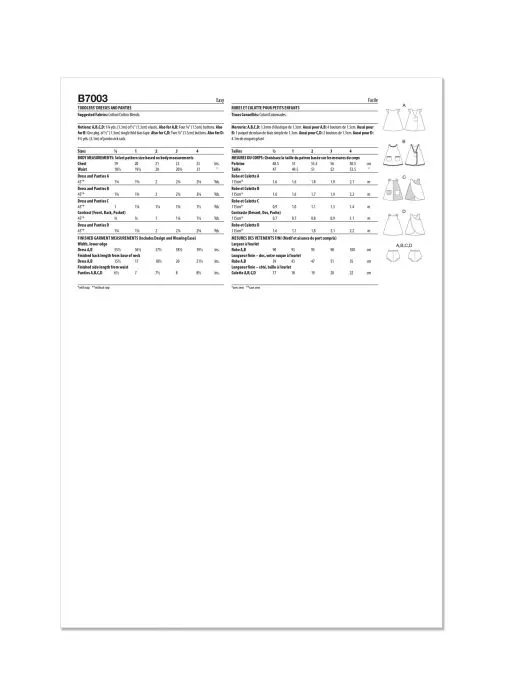 B7003 Butterick Schnittmuster Kinderkleid