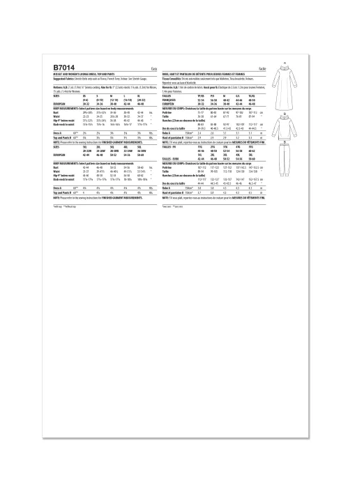 B7014 Butterick Schnittmuster Freizeit-Kombi EASY!