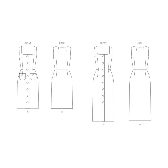 B7022 Butterick Schnittmuster Trägerkleid