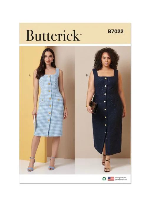 B7022 Butterick Schnittmuster Trägerkleid