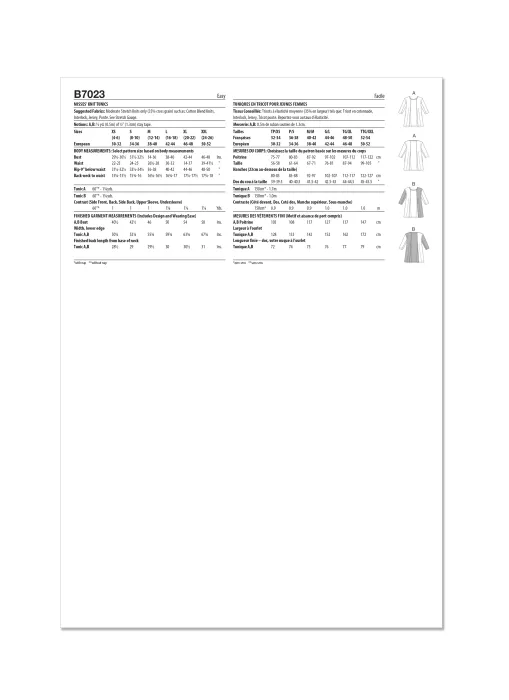 B7023 Butterick Schnittmuster Designer-Shirt