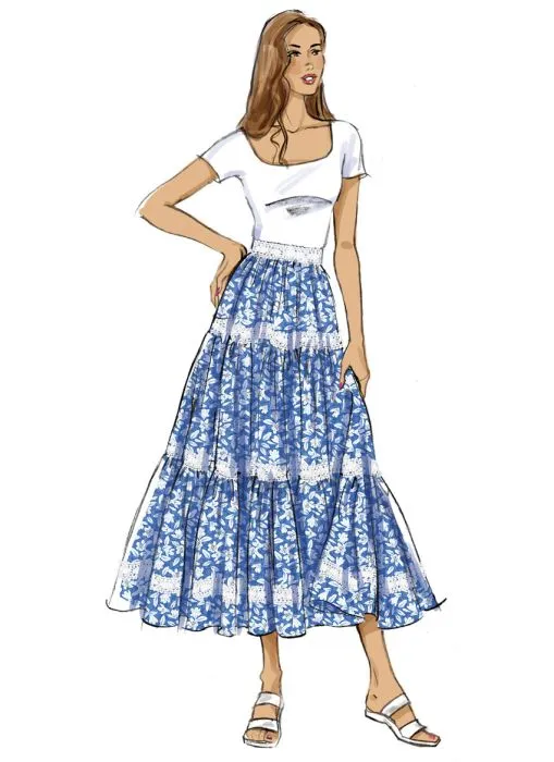 B7025 Butterick Schnittmuster Stufenrock