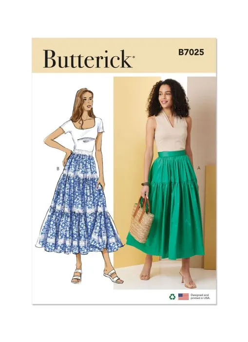 B7025 Butterick Schnittmuster Stufenrock