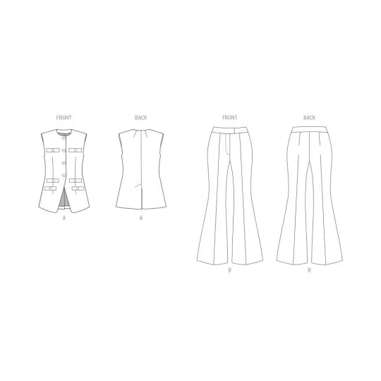 B7027 Butterick Schnittmuster Weste Hose