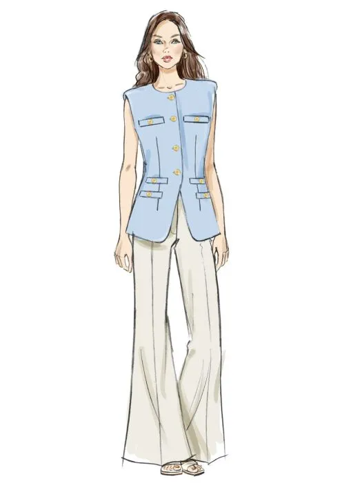 B7027 Butterick Schnittmuster Weste Hose