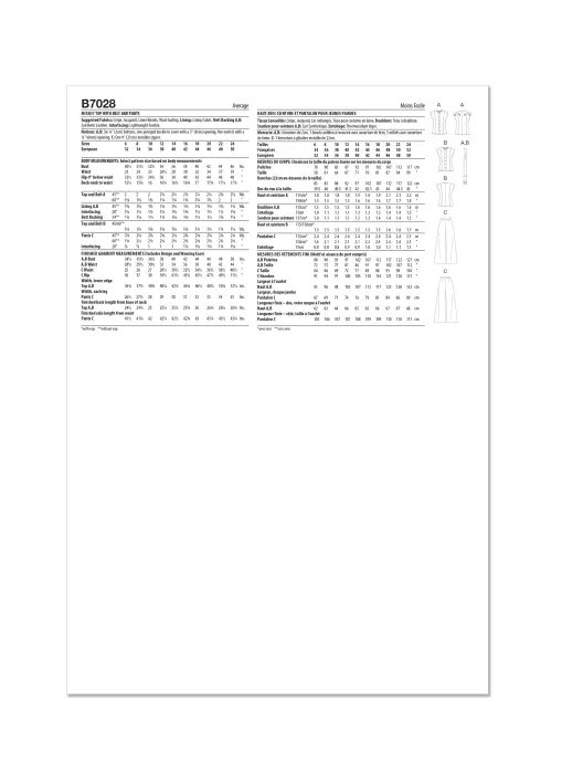 B7028 Butterick Schnittmuster Hosenanzug