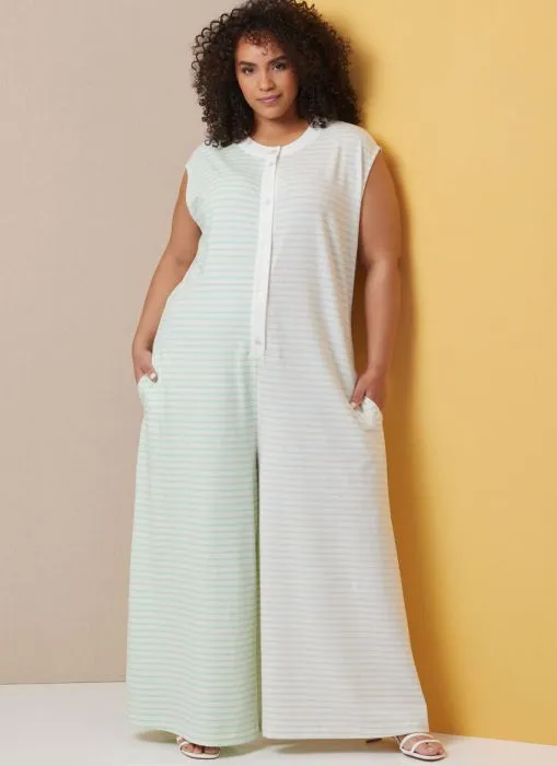 B7029 Butterick Schnittmuster Jersey-Jumpsuit