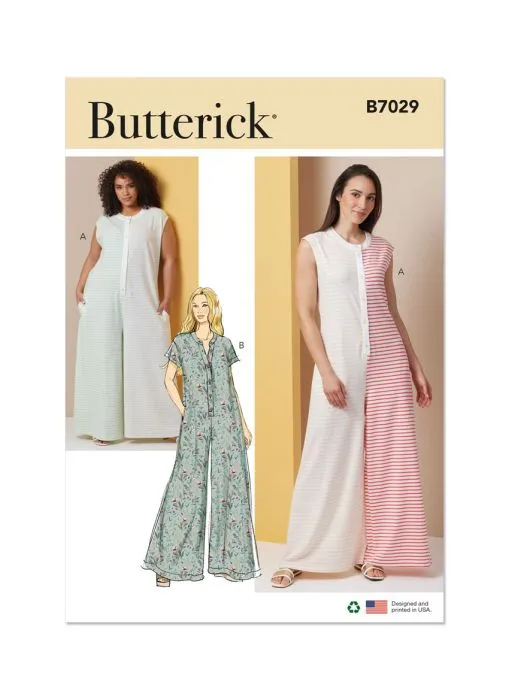 B7029 Butterick Schnittmuster Jersey-Jumpsuit