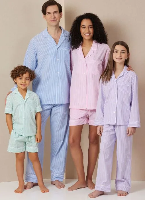 B7030 Butterick Schnittmuster Family Pyjamas XS-XL
