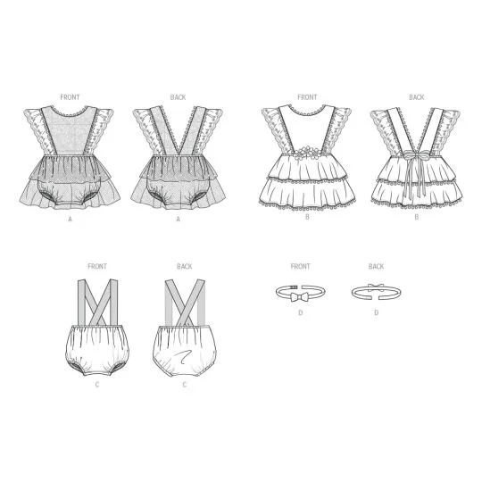 B7031 Butterick Schnittmuster Baby-Kombination