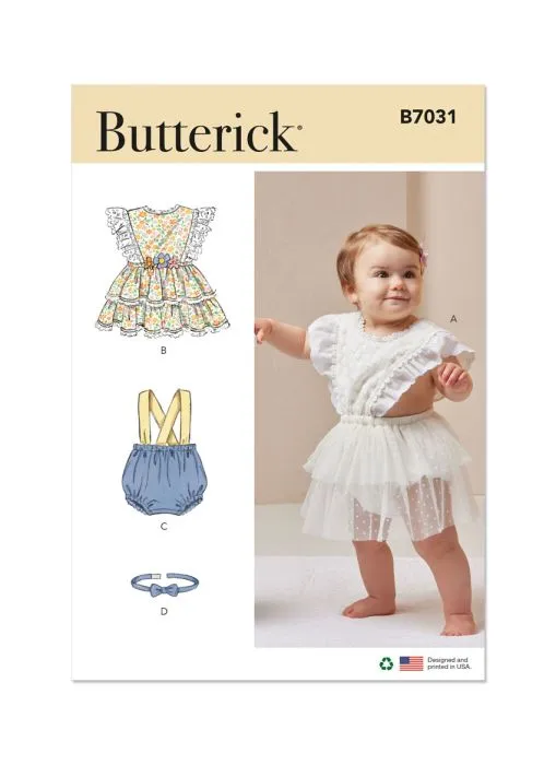 B7031 Butterick Schnittmuster Baby-Kombination