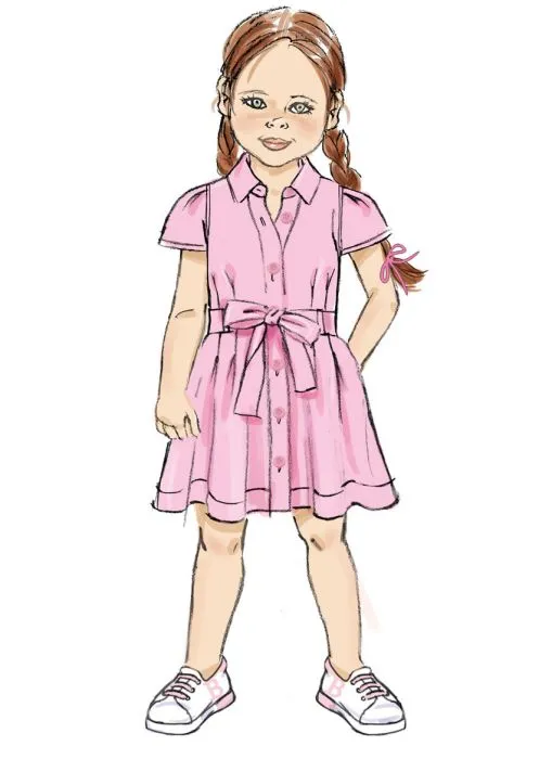 B7033 Butterick Schnittmuster Kinder-Hemdblusenkleid