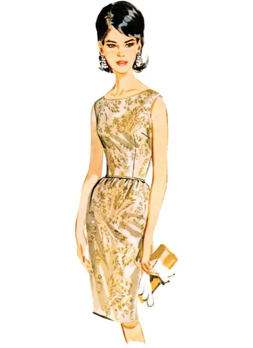 B7035 Butterick Schnittmuster Retrokleid 60er Jahre