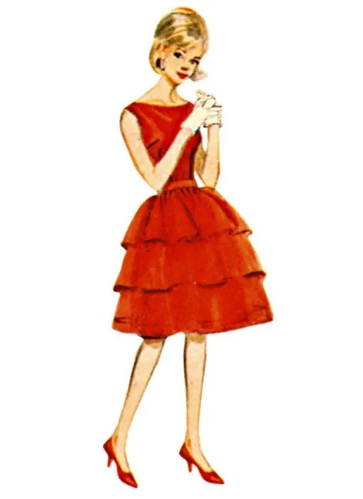 B7035 Butterick Schnittmuster Retrokleid 60er Jahre